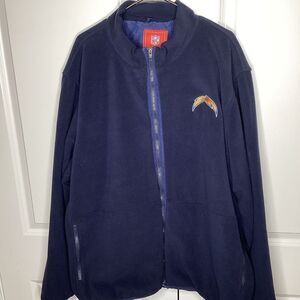 Mens NFL Chargers Full‎ zip Mico-fleece jacket XL navy football